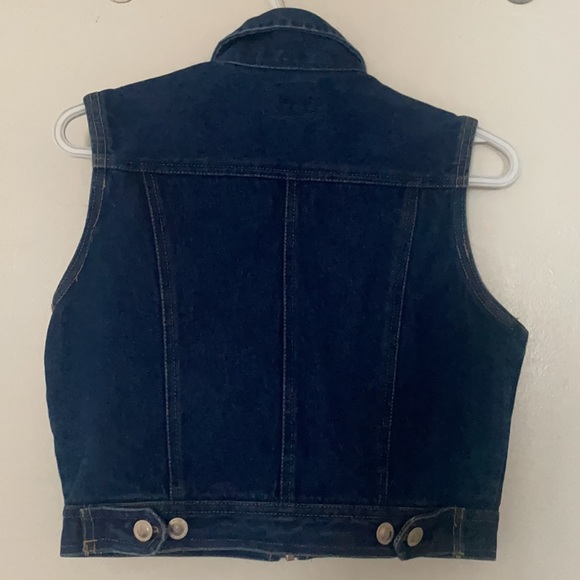 Vintage No Excuses cropped denim/jean women’s vest size small - Picture 4 of 6
